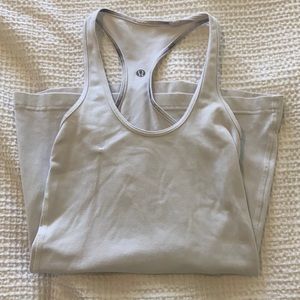 White Lululemon racerback tank top w/ Nulu fabric